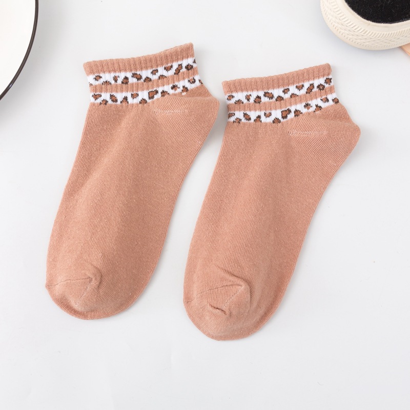Spring And Summer Leopard Women Socks Fashion Cotton Socks Two Bars Socks Socks